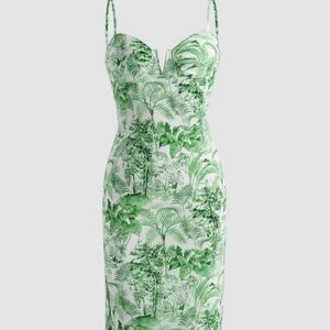 New Landscape Painting Slit Cami Dress